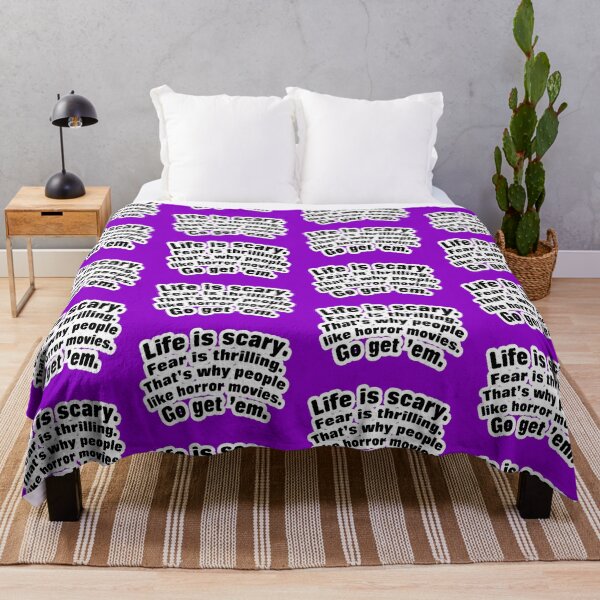 Item preview, Life is scary fear is thrilling, purple background designed and sold by mntimg.