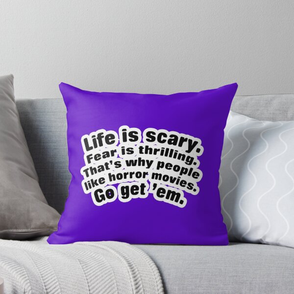 Item preview, Life is scary fear is thrilling, violet background designed and sold by mntimg.