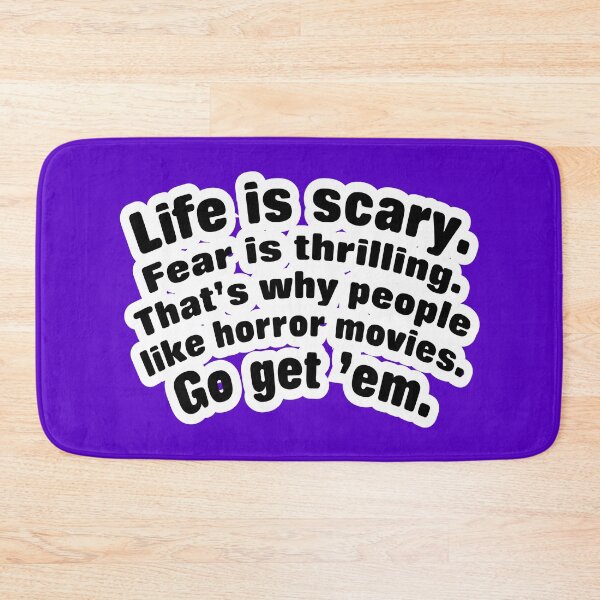 Item preview, Life is scary fear is thrilling, violet background designed and sold by mntimg.