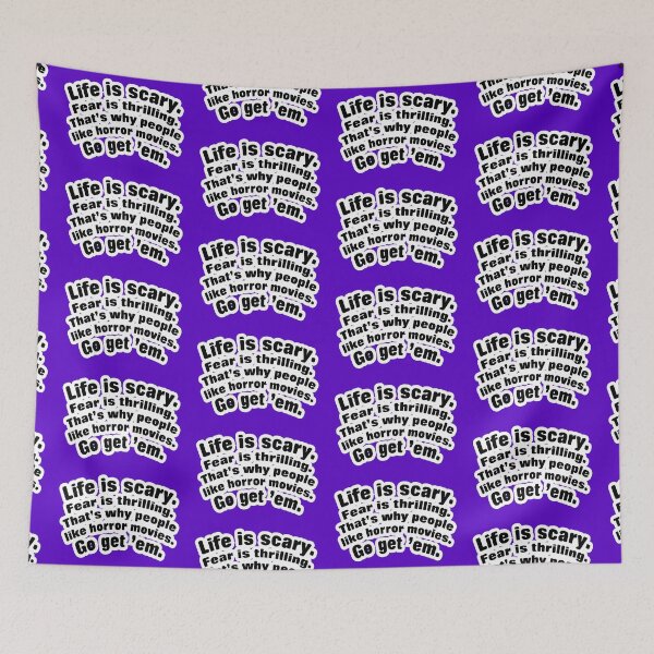 Item preview, Life is scary fear is thrilling, violet background designed and sold by mntimg.