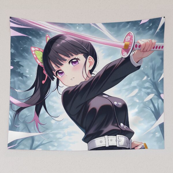 Item preview, Kanao Tsuyuri Demon Slayer Anime Girl with Sword Forest designed and sold by TanglenRabbit.