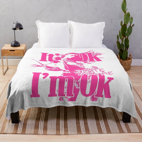 Item preview, Pink Typography Its Ok Iam Ok designed and sold by GlamRetro.