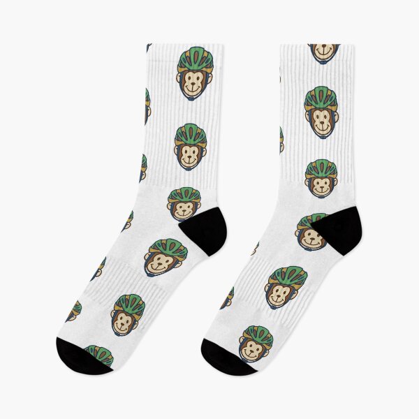 Item preview, Cute cycling monkey wearing a bright road cycling helmet. Perfect for cyclists, bike lovers, and anyone who lives for the next ride. designed and sold by MyMonkeyMerch.