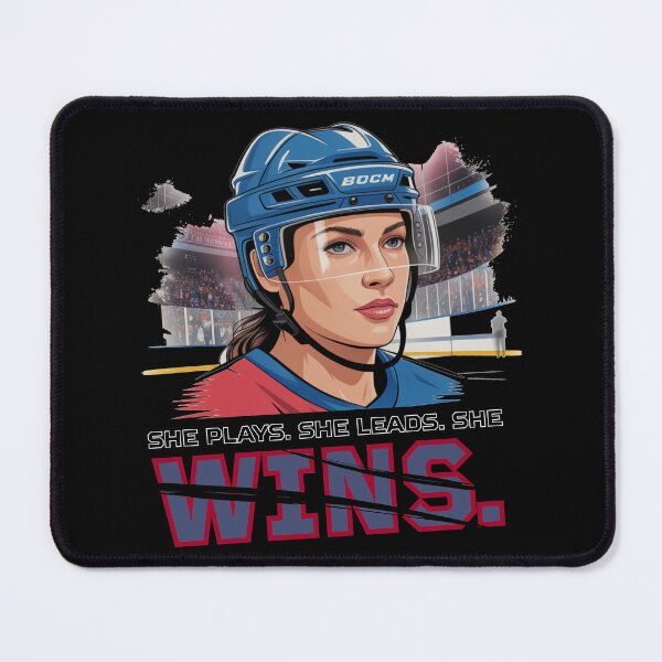 Item preview, USA Women’s Hockey Shirt – She Plays She Leads She Wins – Strong Female Hockey Player Graphic Tee designed and sold by Babinooart.