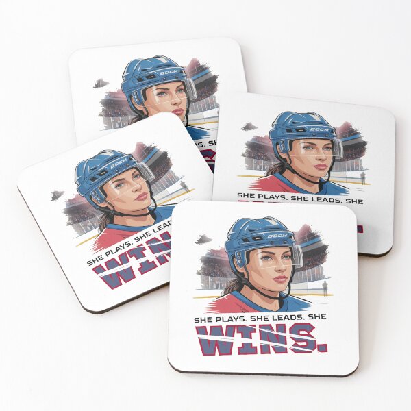 Item preview, USA Women’s Hockey Shirt – She Plays She Leads She Wins – Strong Female Hockey Player Graphic Tee designed and sold by Babinooart.