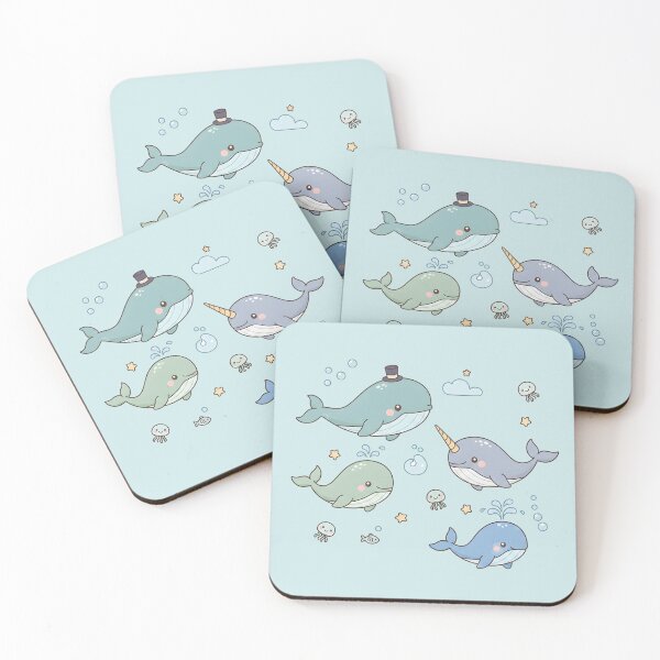Item preview, Kawaii Whale Narwhal Set designed and sold by naragon4289.