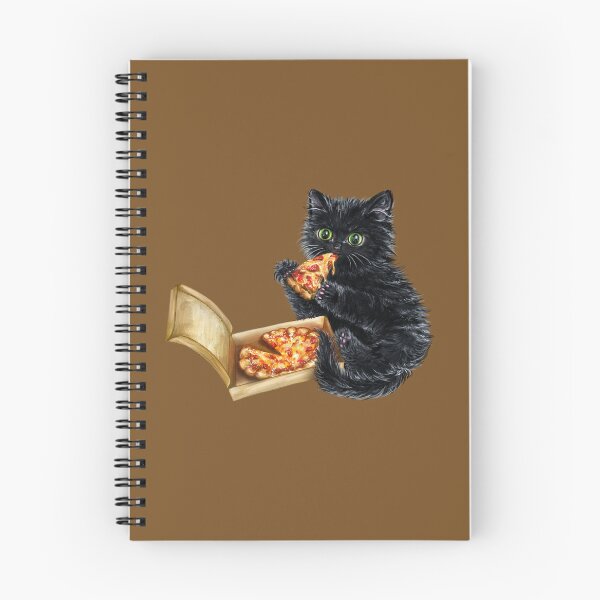 Item preview, Pizza Kitty: Black Kitten Eating a Slice designed and sold by Olivia Ossege.