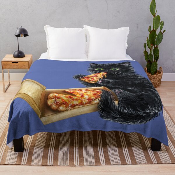 Item preview, Pizza Kitty: Black Kitten Eating a Slice designed and sold by Olivia Ossege.