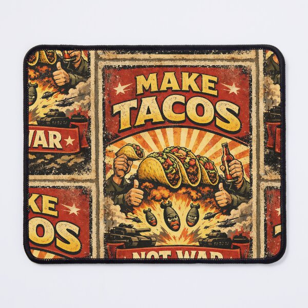 Item preview, MAKE TACOS NOT WAR POSTER designed and sold by PIXEL POP DESIGNS - Beyond the Norm!.