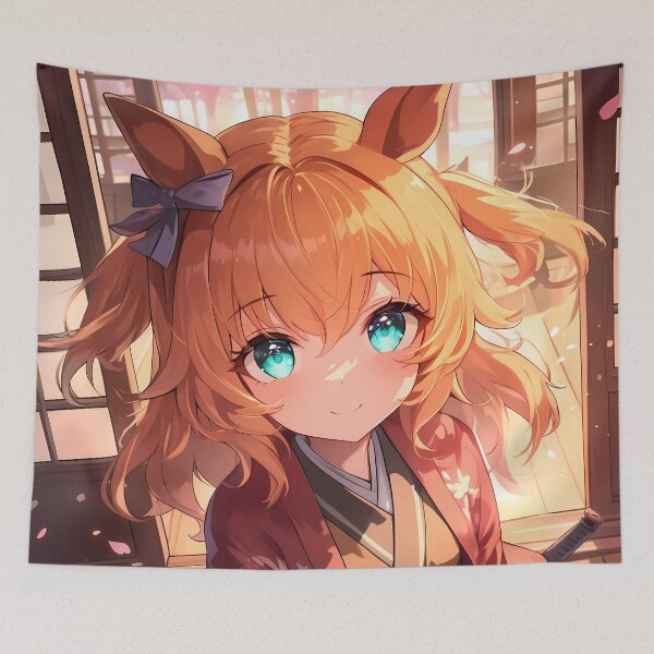 Item preview, Taiki Shuttle Uma Musume Pretty Derby Chibi Kimono Sakura Golden Hour designed and sold by TanglenRabbit.
