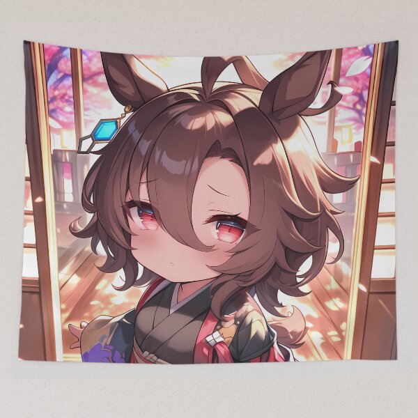 Item preview, Agnes Tachyon Uma Musume Pretty Derby Chibi Kimono Sakura Soft Sunset designed and sold by TanglenRabbit.