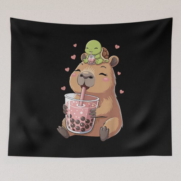 Item preview, Capybara & Bubble Tea, for Girls, Turtle designed and sold by Goleon12.