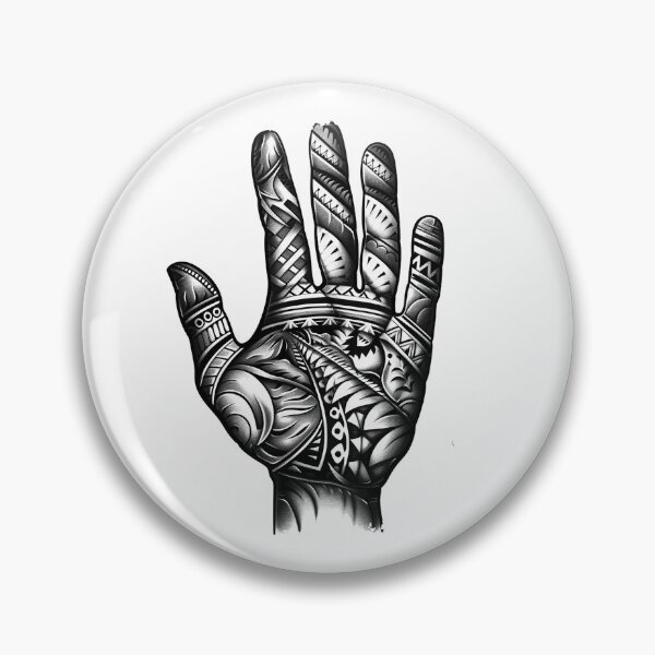 Item preview, Tribal Hand Tattoo Black & White – Polynesian Maori Pattern Palm Art designed and sold by inkoutninja.