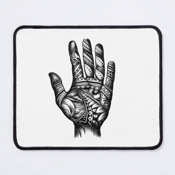 Item preview, Tribal Hand Tattoo Black & White – Polynesian Maori Pattern Palm Art designed and sold by inkoutninja.
