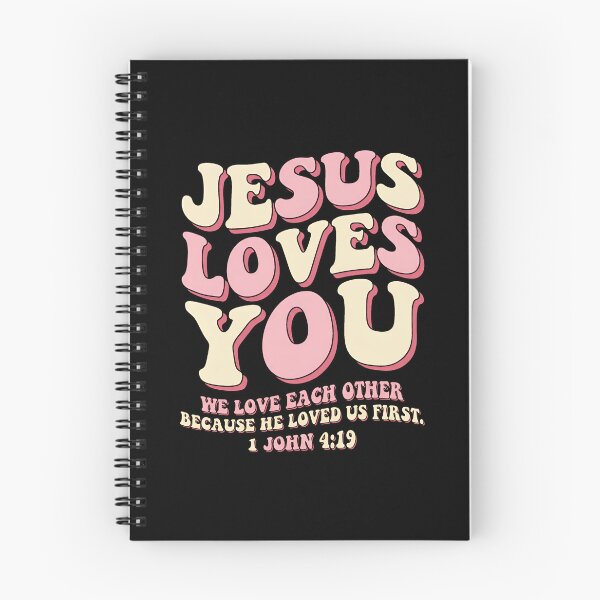 Item preview, Jesus Loves You – 1 John 4:19 Christian Bubble Letter Design designed and sold by Saxon Designs.