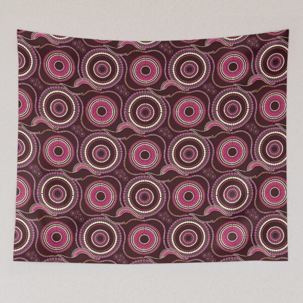 Item preview, Aboriginal Dot Painting Waterhole Pattern Neon Pink Urban designed and sold by AboriginalartVI.