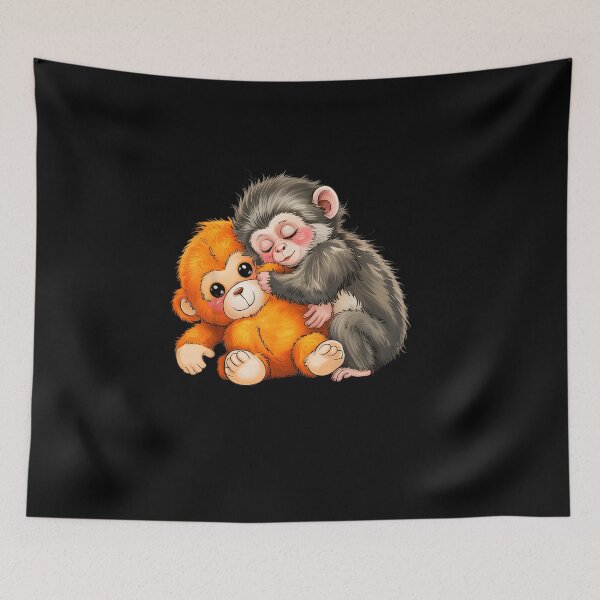 Item preview, Cute Baby Monkey and Plush Toy Design designed and sold by HUTEND.