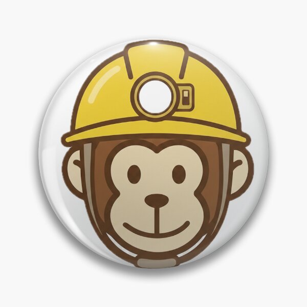 Item preview, Friendly monkey wearing a miner’s hard hat with headlamp. Perfect for miners, engineers and industrial workers. designed and sold by MyMonkeyMerch.