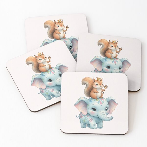 Item preview, Cute Elephant and Squirrel Friends designed and sold by naragon4289.