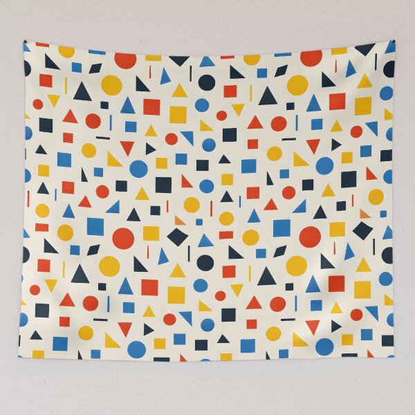 Item preview, Bauhaus Geometric Pattern – Colorful Abstract Shapes Seamless Design designed and sold by Lumora Realm.