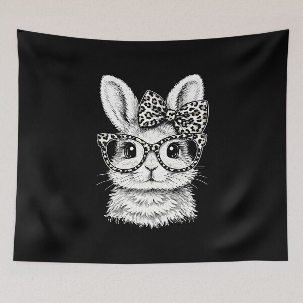 Item preview, Bunny Face Glasses Bandana Leopard designed and sold by JODYSMORGAN.