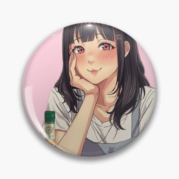 Item preview, Cute Tipsy Anime Girl Drinking Soju Retro Otaku Aesthetic Waifu designed and sold by ConfuseLab Alt.
