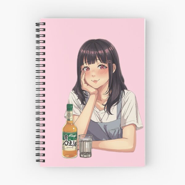 Item preview, Cute Tipsy Anime Girl Drinking Soju Retro Otaku Aesthetic Waifu designed and sold by ConfuseLab Alt.