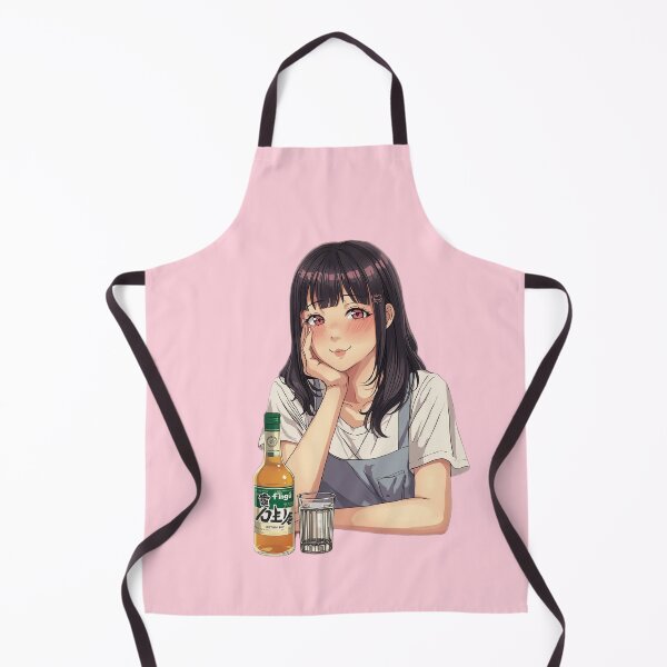 Item preview, Cute Tipsy Anime Girl Drinking Soju Retro Otaku Aesthetic Waifu designed and sold by ConfuseLab Shop.