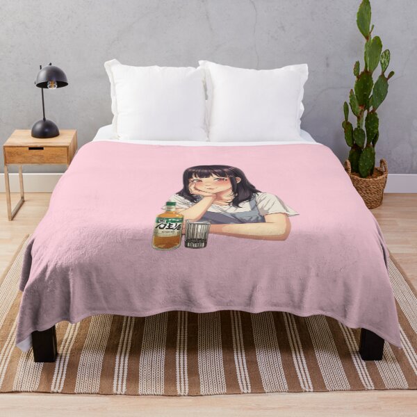 Item preview, Cute Tipsy Anime Girl Drinking Soju Retro Otaku Aesthetic Waifu designed and sold by ConfuseLab Alt.
