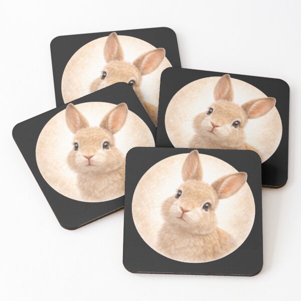 Item preview, Rabbit Personality Portrait – Soft Cream Circle Farm Animal Art designed and sold by TheJoyfulPen.