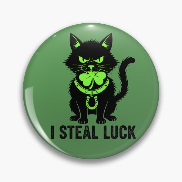 Item preview, Funny St Patrick’s Day Black Cat – I Steal Luck designed and sold by LunaSpellStudio.