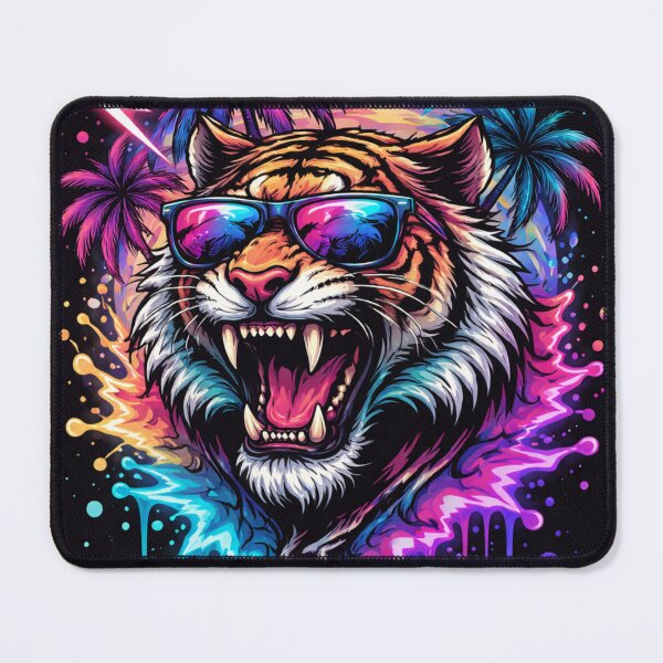 Item preview, Neon Jungle Tiger – Aesthetic Streetwear Graphic Design designed and sold by Prasuprasu.