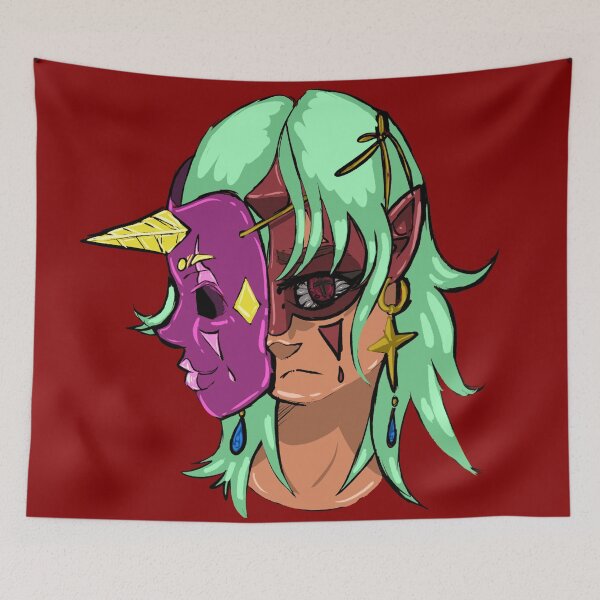 Item preview, Girl with a happy  mask designed and sold by nekoandwolf1.