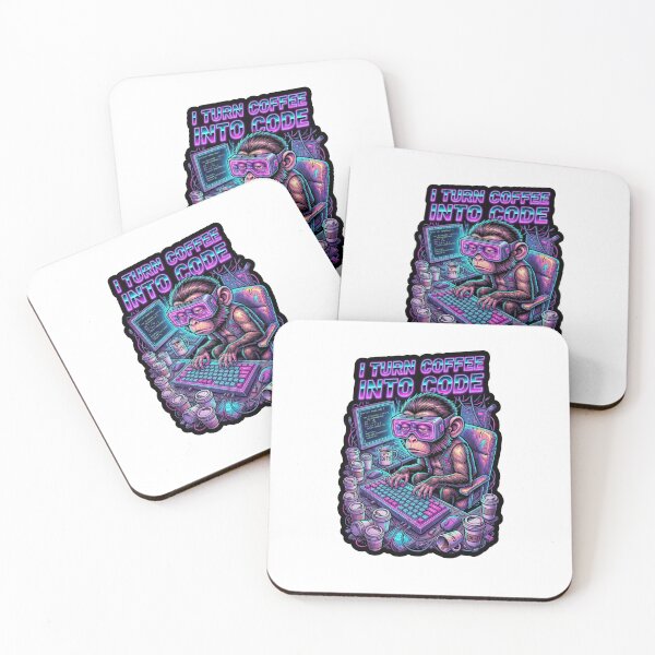 Item preview, Coffee Into Code - Cyberpunk IT Monkey designed and sold by HiruK.