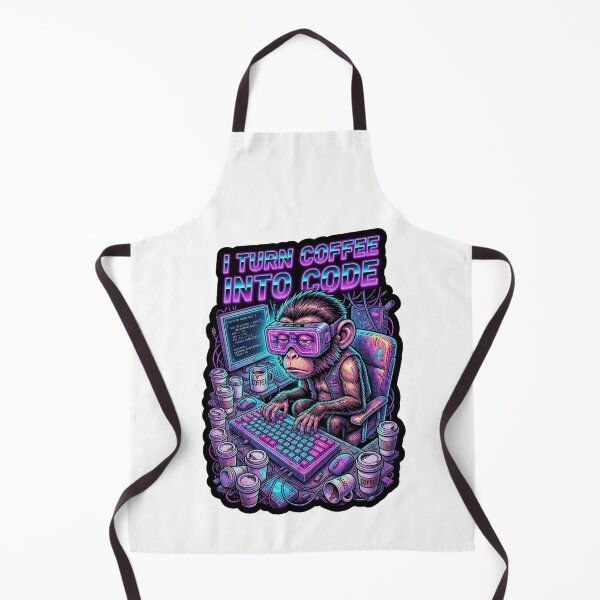 Item preview, Coffee Into Code - Cyberpunk IT Monkey designed and sold by HiruK.