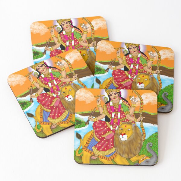 Item preview, Goddess Jagaddhatri Divine Design – Hindu Shakti Art Illustration designed and sold by Harshit_Digital_Arts.
