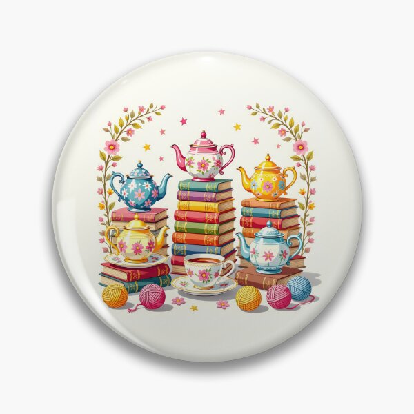 Item preview, Books,Tea Pots and Yarn Balls - Bookish Tea Lover Crafter designed and sold by Wiss2Arts.