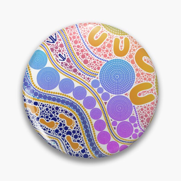 Item preview, Aboriginal Dot Painting Waterhole Pastel Urban designed and sold by AboriginalartVI.