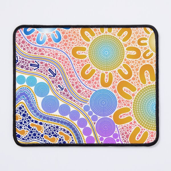 Item preview, Aboriginal Dot Painting Waterhole Pastel Urban designed and sold by AboriginalartVI.