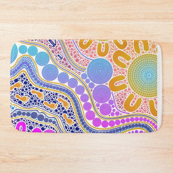 Item preview, Aboriginal Dot Painting Waterhole Pastel Urban designed and sold by AboriginalartVI.