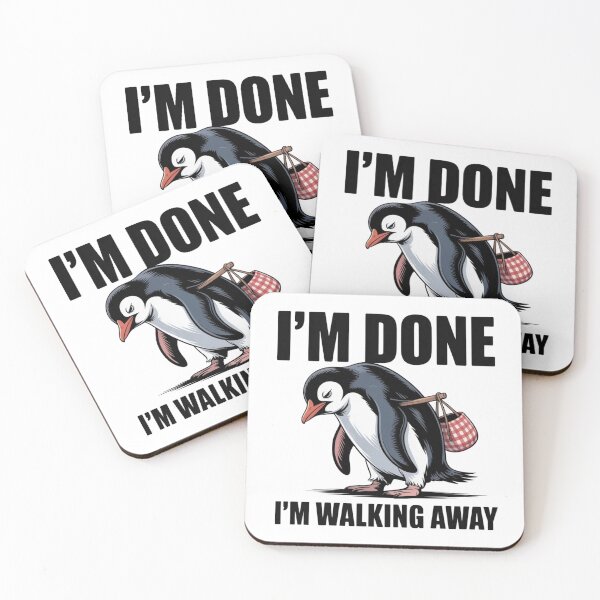 Item preview, Nihilistic Penguin I'm Done Walking Away - Funny Burnout Meme Art designed and sold by Mr-wow.