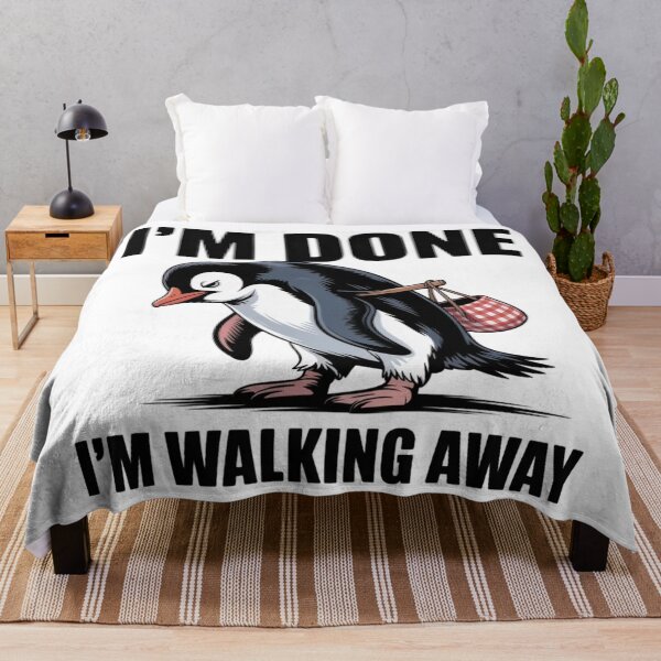 Item preview, Nihilistic Penguin I'm Done Walking Away - Funny Burnout Meme Art designed and sold by Mr-wow.