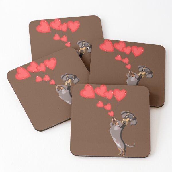 Item preview, Dachshund Love - Cute Sausage Dog with Heart Balloons designed and sold by VibeArtShop.