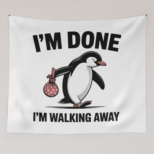 Item preview, Cute But Sad Walking Penguin - Introvert Done With Everyone Sticker designed and sold by Mr-wow.