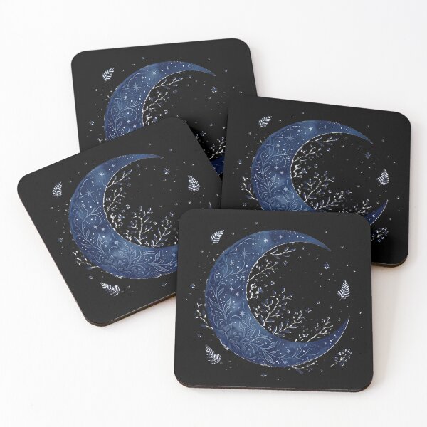 Item preview, Mystic Indigo Crescent Moon - Celestial Botanical Design designed and sold by PawsyVibe.