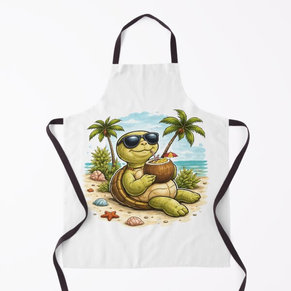 Item preview, Cool Turtle Drinking Coconut on Beach designed and sold by PawTheory.