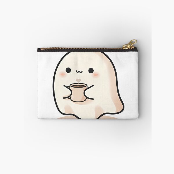 Item preview, Cute Ghost Drinking Coffee – Cozy Kawaii Ghost Art designed and sold by Biwbiwty.