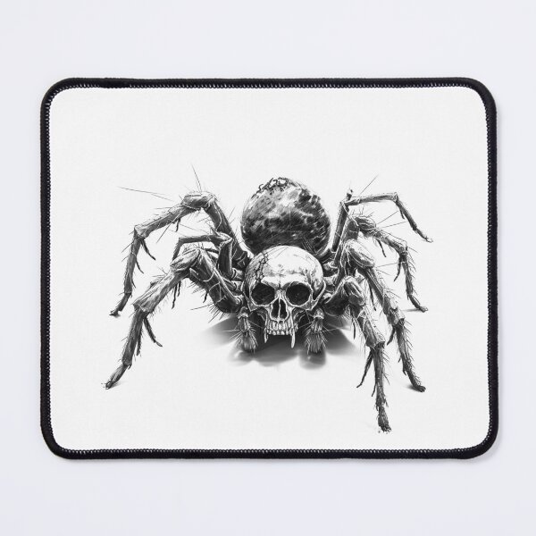 Item preview, Skull Spider Horror – Tarantula with Skull Face Black & White Ink Art designed and sold by inkoutninja.