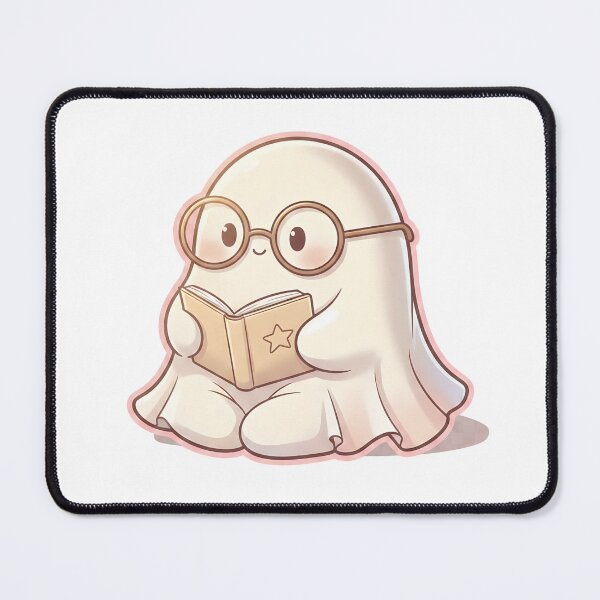 Item preview, Cute Ghost Reading Book – Kawaii Cozy Ghost Illustration designed and sold by Biwbiwty.