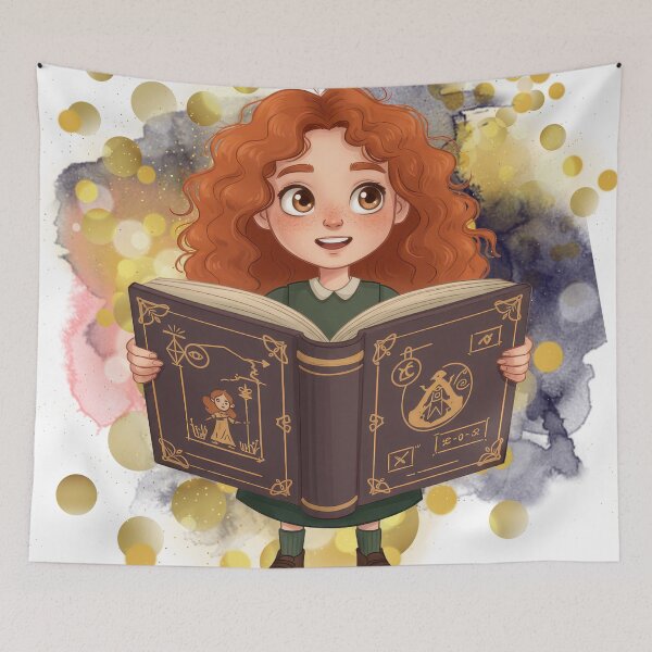 Item preview, Cute Fantasy Girl Reading an Enchanted Spell Book – Magic Lives Inside This Book designed and sold by ChenEngEng.
